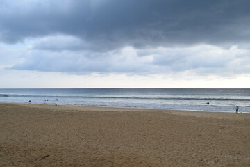 Karon beach in the evening, Phuket, Thailand. Cloudy weather.
