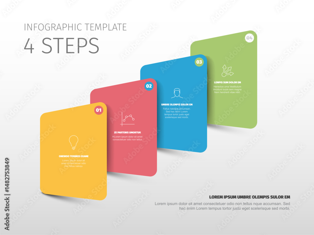 Aufkleber modern and clean infographic template perfect for showcasing a 4 steps process. this visually appeal