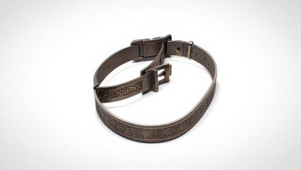 Obraz premium Photorealistic Medieval Chastity Belt with Intricate Engravings on White Background