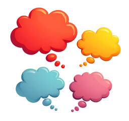 Obraz premium Colorful thinking bubbles float representing new ideas or communication. ,cut out