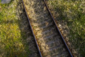 railway tracks in the autumn