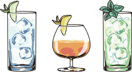 カクテルのイラスト