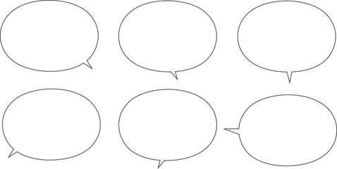 ふきだし　セット　シンプル　右　左　Simple speech bubble.