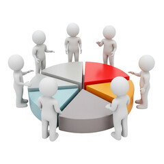 People Dividing Pie Chart Segment Business Analysis Data Statistics
