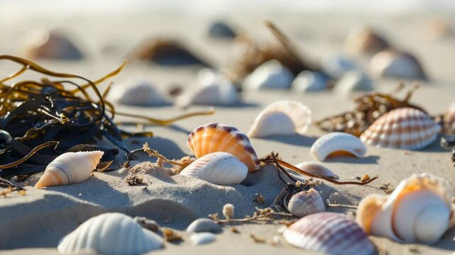 Collections of neglected sea shells.