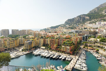 The marina and panorama of skyscrapers in Monaco	