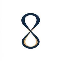 Obraz premium Elegant infinity symbol design in deep blue and gold tones