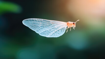 Delicate insect in flight