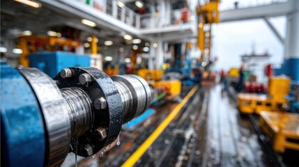 Obraz premium Offshore Rig Piping: Precision and Power