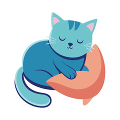 cat on pillow clipart design