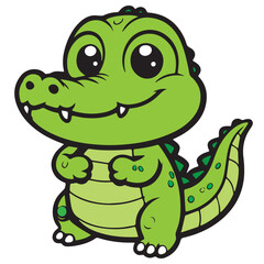 adorable crocodile vector