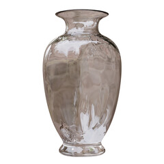 Glass vase isolated on white, transparent. Decoration pot for interior design	