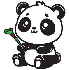 panda and bamboo