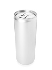 One blank tin can isolated on white