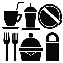 beverage and snack icon art
