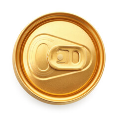 One tin can isolated on white, top view