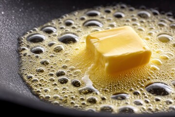 Melting Butter: A Close-up of Bubbly, Golden Deliciousness