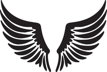 Wings icons collection. Black silhouette wings icons. Vector