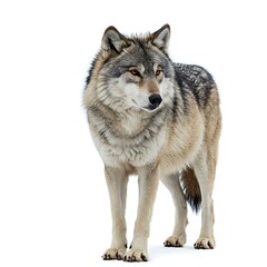 Fototapeta premium Majestic Gray Wolf: Winter's Silent Hunter