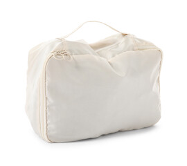 One beige packing cube isolated on white