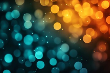 Obraz premium Vibrant bokeh lights in orange and teal hues.