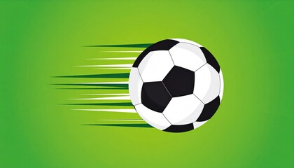 Obraz premium Dynamic soccer ball motion graphic conveying speed and energy on green background