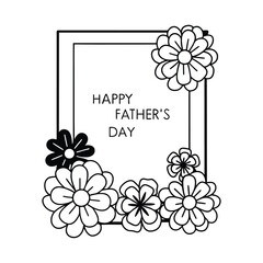 Happy Father's Day Frame with Text Vector Illustration.
