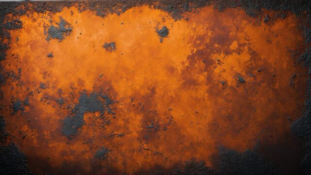 Panoramic rusted metal surface with grunge texture, oxidized and weathered background.