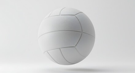 Volleyball Floating in White Space Sport and Recreation Concept