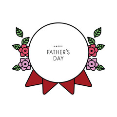 Happy Father's Day Frame with Text Vector Illustration.
