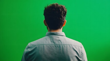 Obraz premium Actor on set in front of green screen