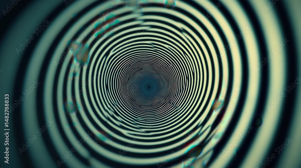 Aufkleber concentric circles moves rhythmically, creating a hypnotic visual effect that draws the viewer into a state of trance.
