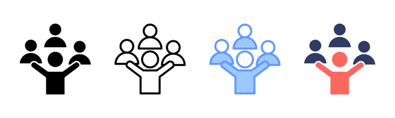 Diversity icon sheet multiple style collection