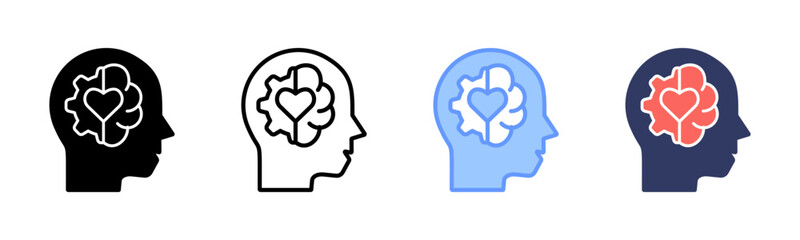 Emotional Intelligence icon sheet multiple style collection