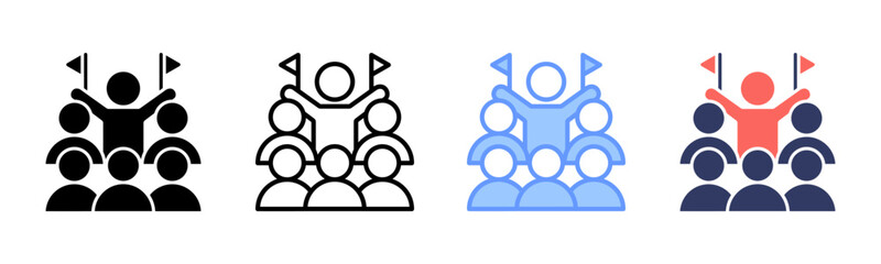 Team Leadership icon sheet multiple style collection