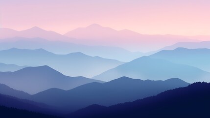 Obraz premium Mountain Range at Sunset.