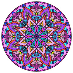 ornamental round lace pattern, Circular pattern in form of mandala, tattoo, decoration. Decorative ornament in ethnic oriental style, Vintage decorative elements. Oriental pattern, vector illustration