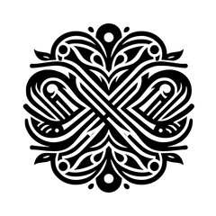 Black & White Ornamental Design: Celtic-Inspired Graphic Element