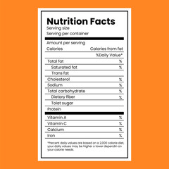 Nutrition facts label template