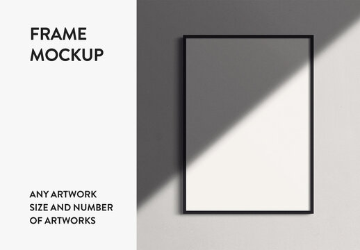Frame Print Canvas Any Size Interior Wall Art Poster Room Mockup Template