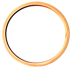 Obraz premium Wooden Circle Frame Isolated on Transparent Background