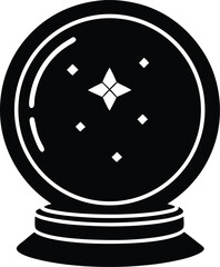 crystal ball vector icon.