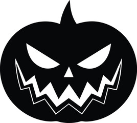 evil pumpkin face vector icon.