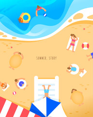 Summer Vacation Minimal Background Illustration