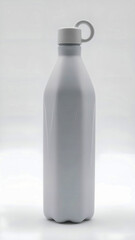 Sleek Matte Bottle with Keyring Cap on White Background