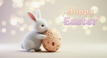 Fluffy white bunny with retro glasses poses against a plain blue backdrop in a studio setting