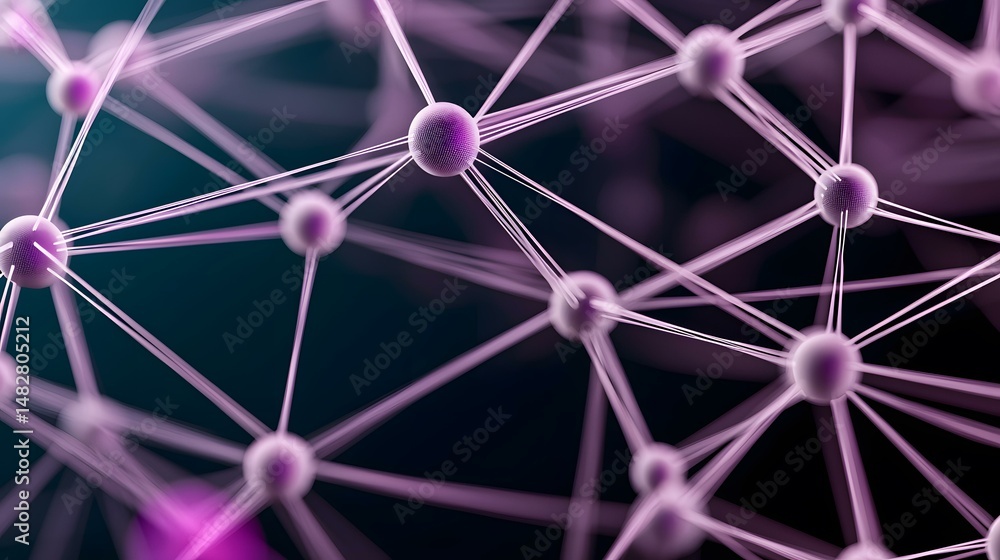 Poster the image shows a complex network of interconnected nodes, resembling a molecular structure or a neu