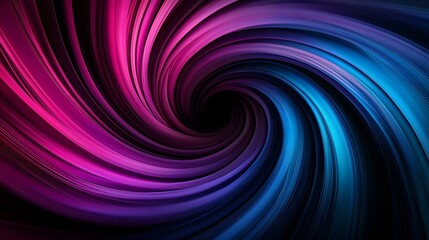 The image shows a swirling vortex of vibrant pink and blue hues, creating a dynamic and hypnotic effect that draws the eye into its dark center.