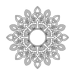 Infinite Spiral Petals Mandala Coloring Book Page