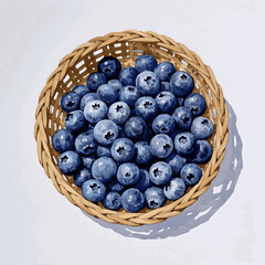 Juicy Indigo: Watercolor Whispers blueberry isolated vector illustration svg